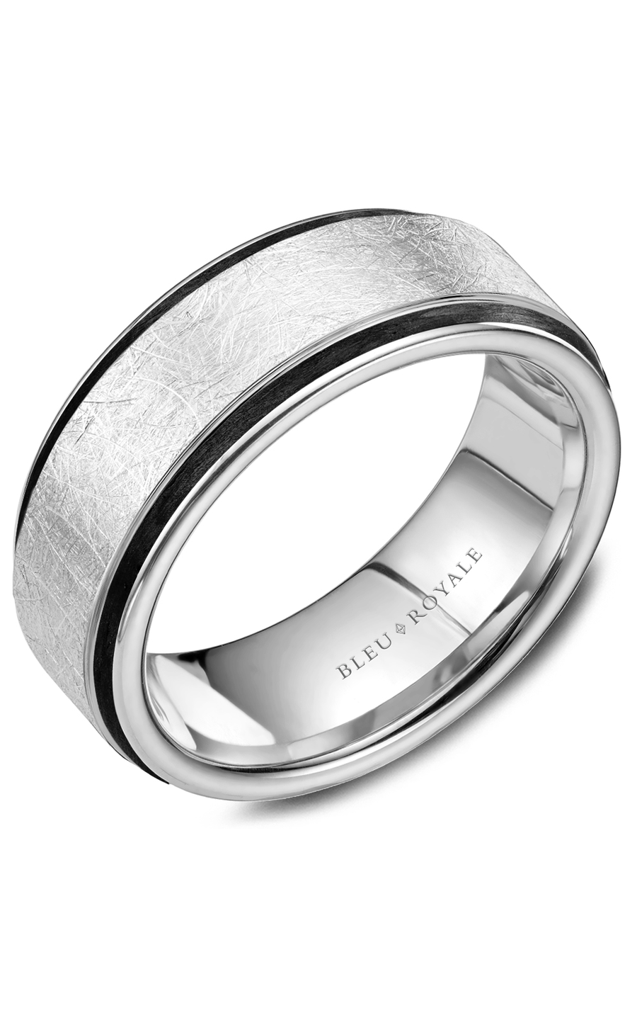 Bleu Royale Men's Wedding Band RYL 048W85 - 14K White Gold Classic Ring for Grooms & Engagement - Perfect for Weddings, Anniversaries & Special Occasions