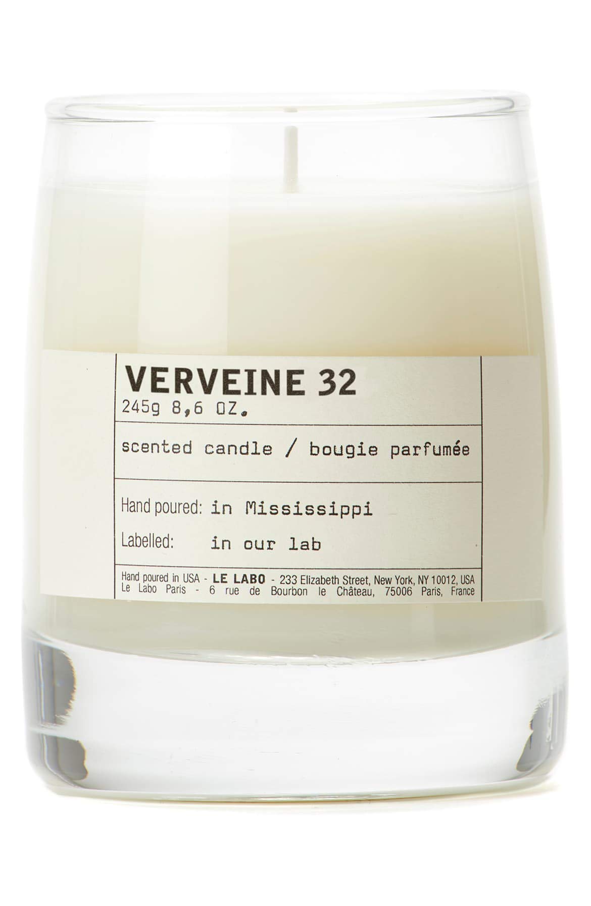 Le Labo Verveine 32 Classic Scented Candle - 8.6 oz | Hand-Poured Soy Wax | Long-Lasting Fragrance for Home, Spa & Meditation | Luxury Aromatherapy Gift