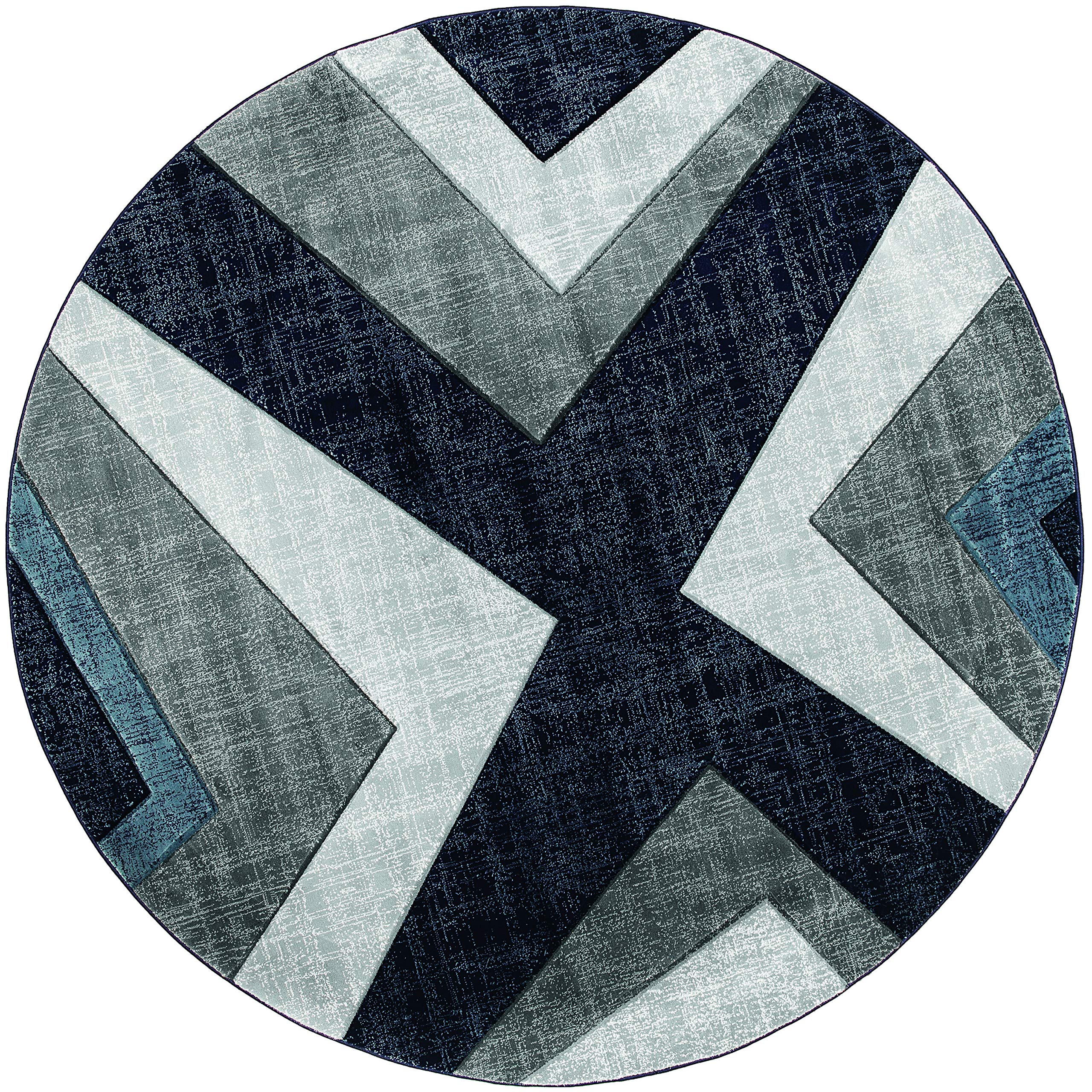 United Weavers of America Bristol Zine Navy Round Rug 7'10