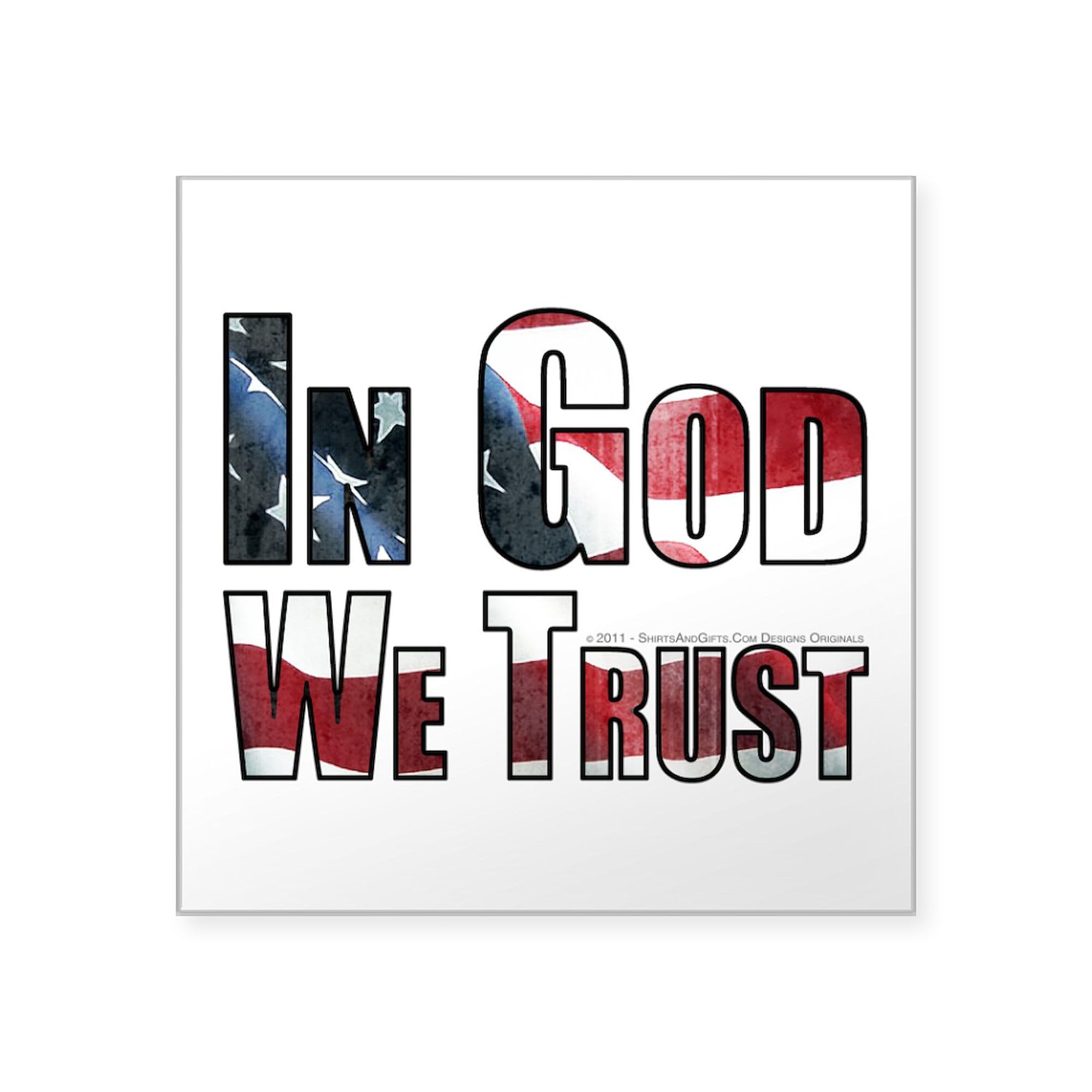 In God We Trust 3x3 Inch Square Bumper Sticker - Durable Vinyl Car Decal for Windows, Laptops & Notebooks - Patriotic American Flag Design for Cars, Trucks & Motorcycles