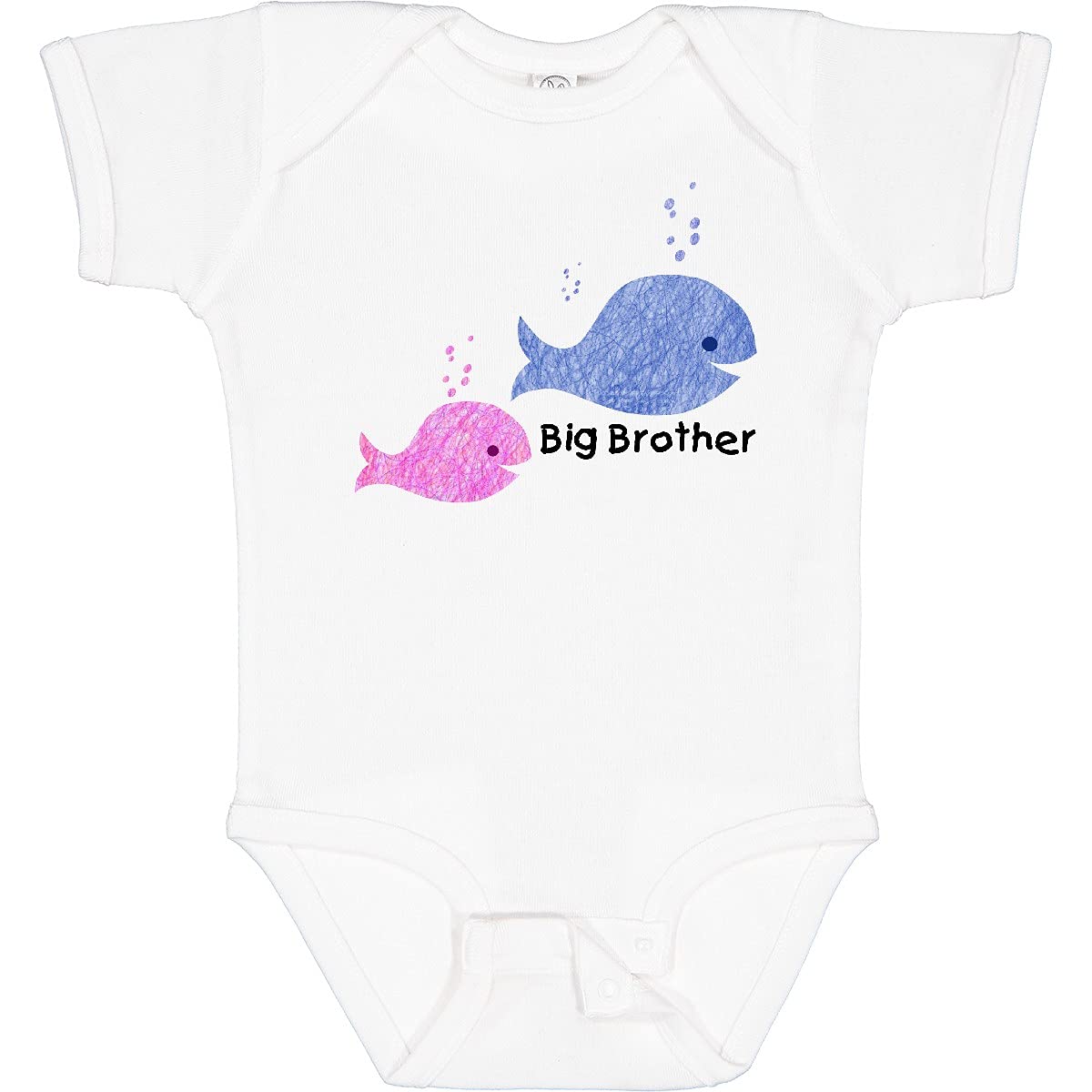 Inktastic Big Brother with Lil' Sister Baby Bodysuit - Cute Matching Sibling Outfit for Newborns & Toddlers - Perfect for Family Photos, Birth Announcements & Sibling Bonding Moments
