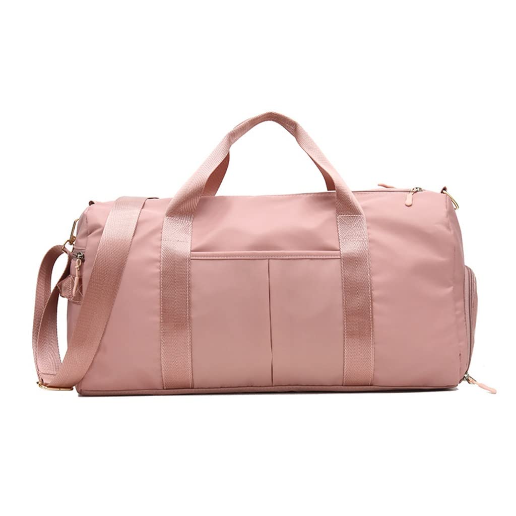 Waterproof Nylon Sports Gym Bag for Men & Women - Large Training Fitness Travel Duffel with Shoe Compartment & Yoga Mat Holder - 50 x 29 x 23cm (Pink) - Perfect for Gym, Yoga, Travel & Outdoor Activities