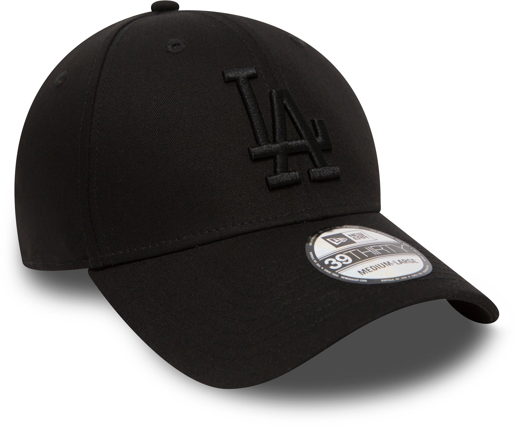 Los Angeles Dodgers New Era 3930 League Essential All Black Stretch Fit Baseball Cap - Official MLB Hat for Men & Women, Perfect for Baseball Games, Streetwear Fashion & Sports Fans