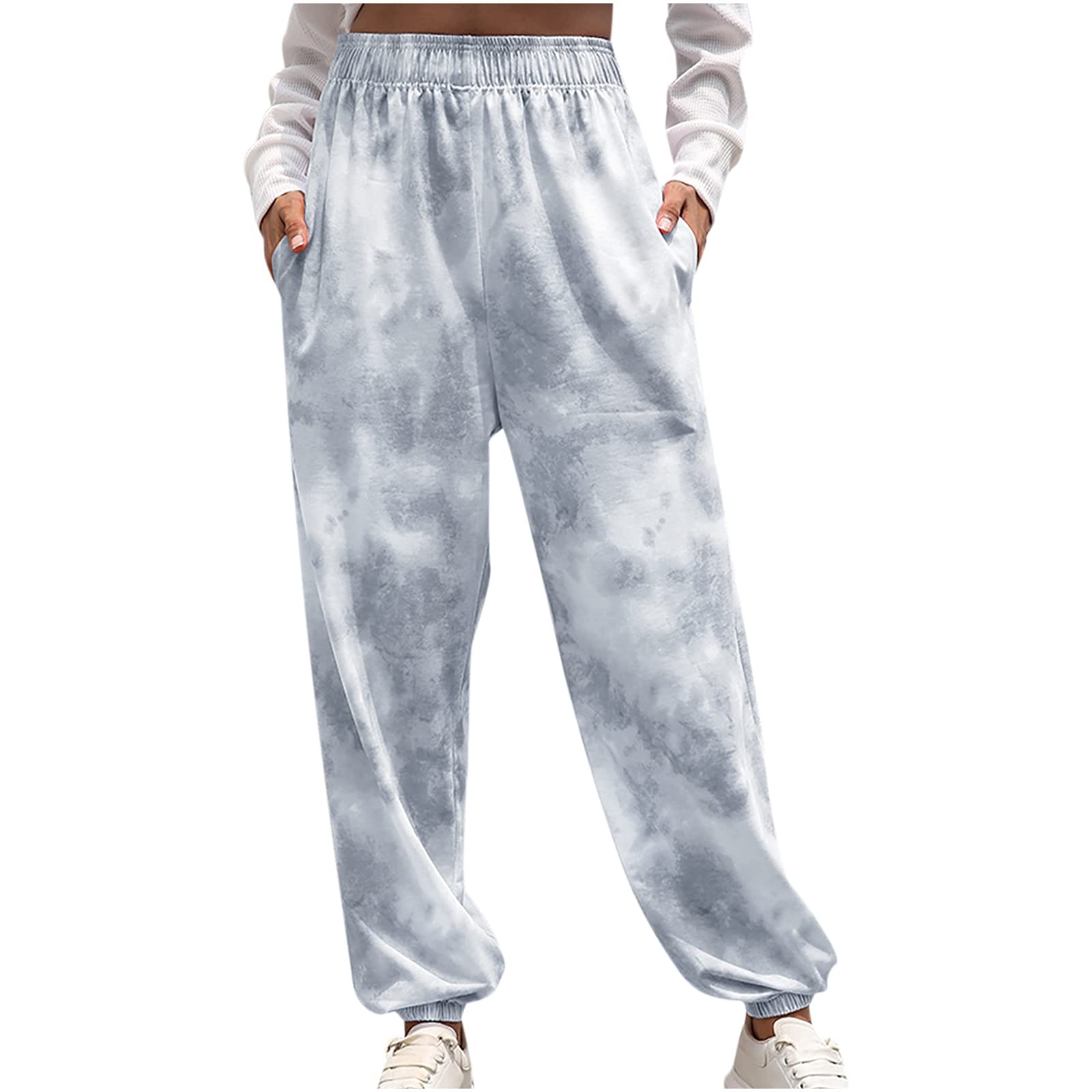 BoomDDD Women's Tie Dye Lounge Pants - High Waist Stretch Sweatpants, Loose Fit Yoga Joggers for Workout, Casual Wear & Home Relaxation | Perfect for Gym, Running Errands & Lounging at Home
