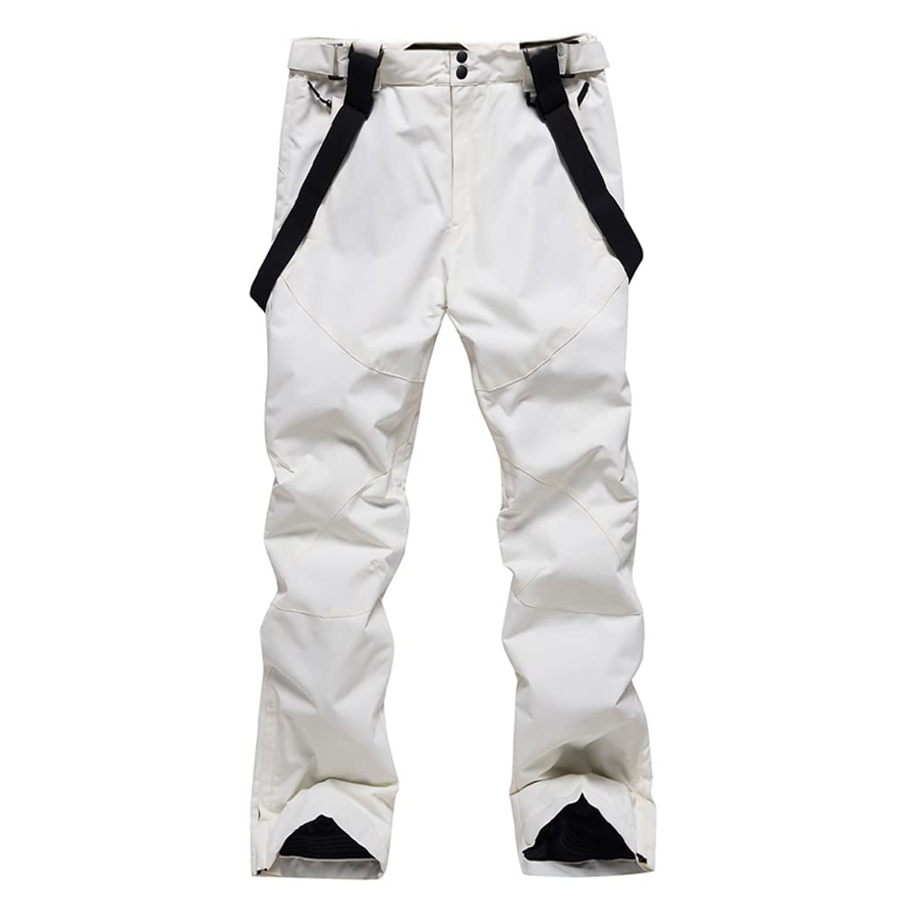YEEFINE Men's Waterproof Insulated Snow Pants - Winter Ski Pants with Detachable Suspenders for Snowboarding & Outdoor Activities | Warm Thermal Protection for Skiing, Hiking & Cold Weather Adventures
