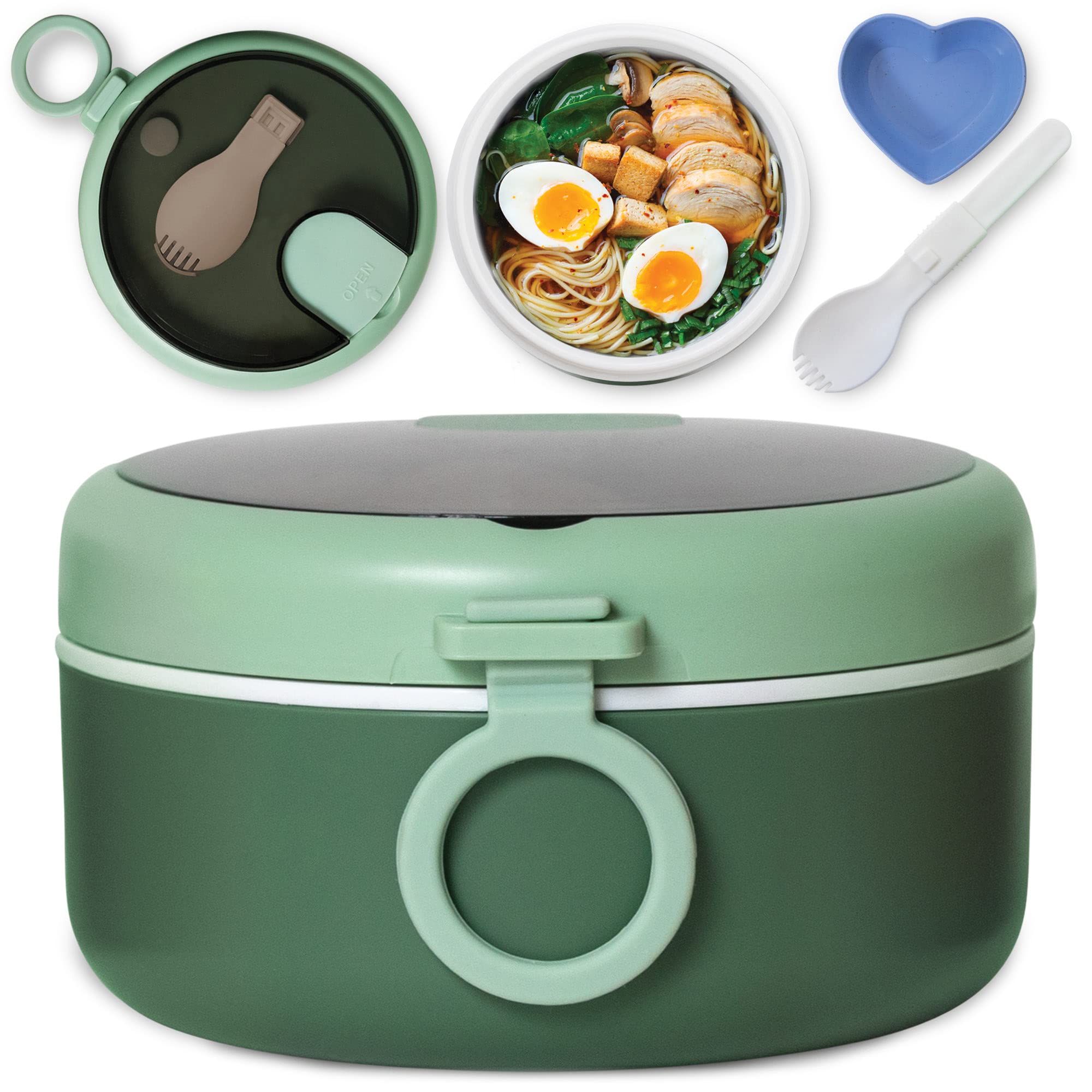 Premium Ramen Bowl Set with Chopsticks & Saucer - Microwave & Freezer Safe Noodle Soup Bowl with Leak-Proof Lid - Easy Clean for Dorms, Offices & Home Use - Perfect for Quick Meals, Office Lunches & College Student Convenience
