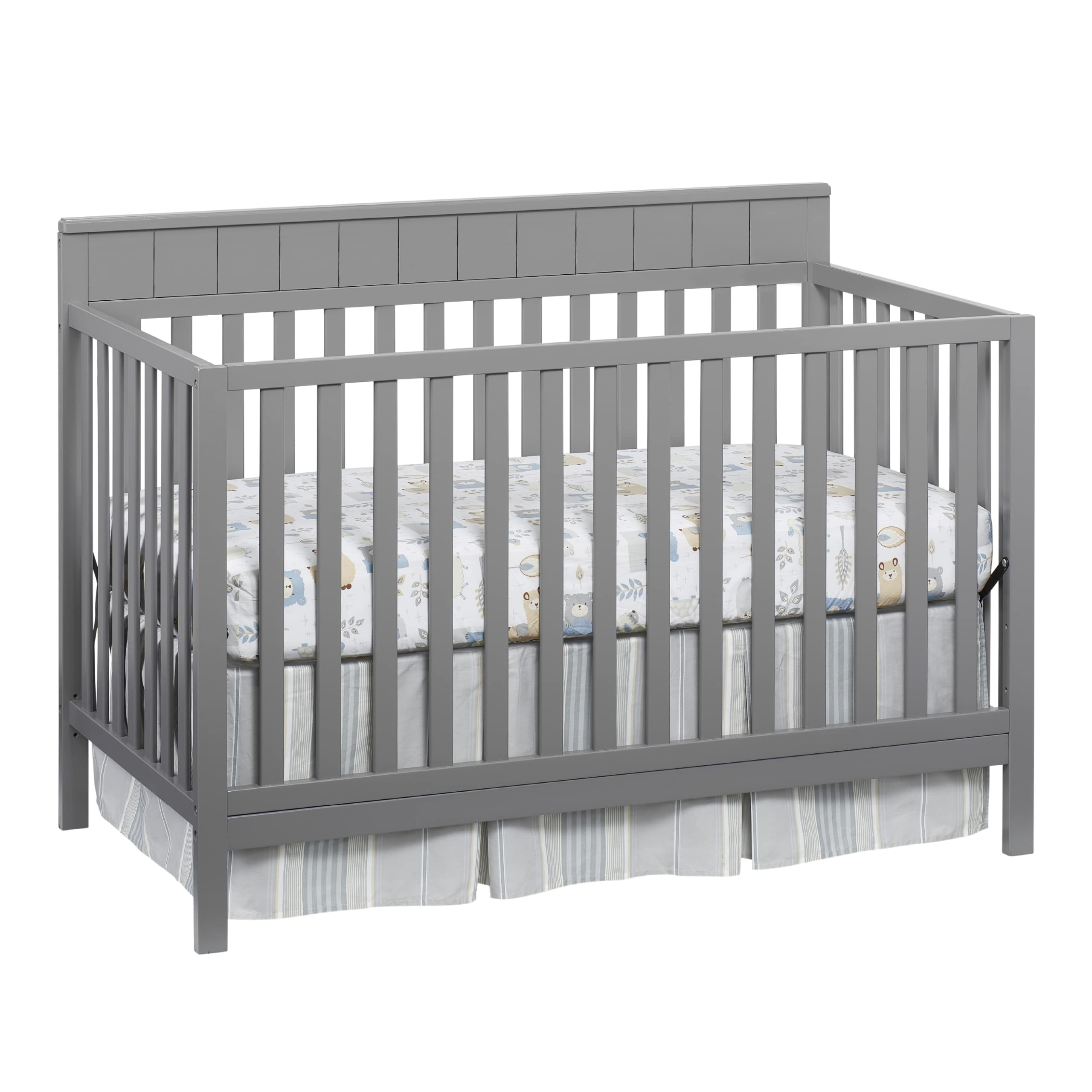 Oxford Baby Logan 4-in-1 Convertible Crib - GREENGUARD Gold Certified, Safe Non-Toxic Nursery Furniture for Newborn to Toddler (Dove Gray) | Perfect for Small Spaces, Daycare Centers & Modern Nursery Decor
