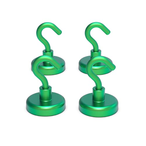 Ant Mag Strong Magnet Hooks 80LBS Heavy Duty Neodymium Hooks - 4 Pack for Home, Kitchen, Office & Workplace - Perfect for Hanging Tools, Utensils, Keys & Decor