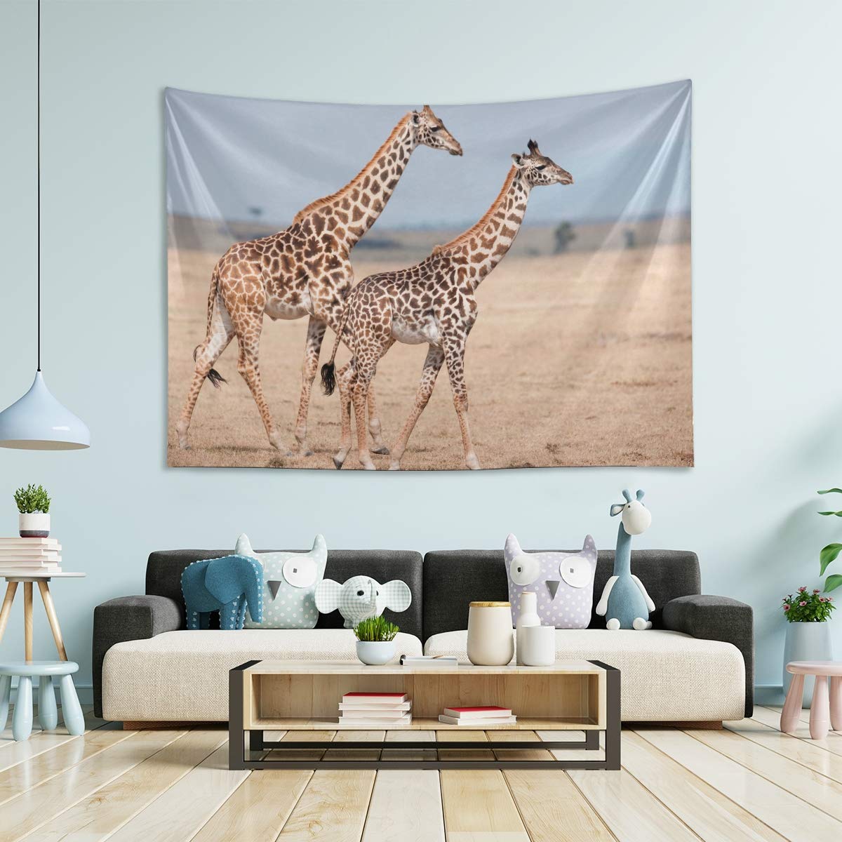 Giraffe Desert Large Wall Tapestry - 60x50 Inch Bohemian Home Decor for Bedroom & Living Room | Perfect for Dorm, Apartment, and Meditation Space Decorations