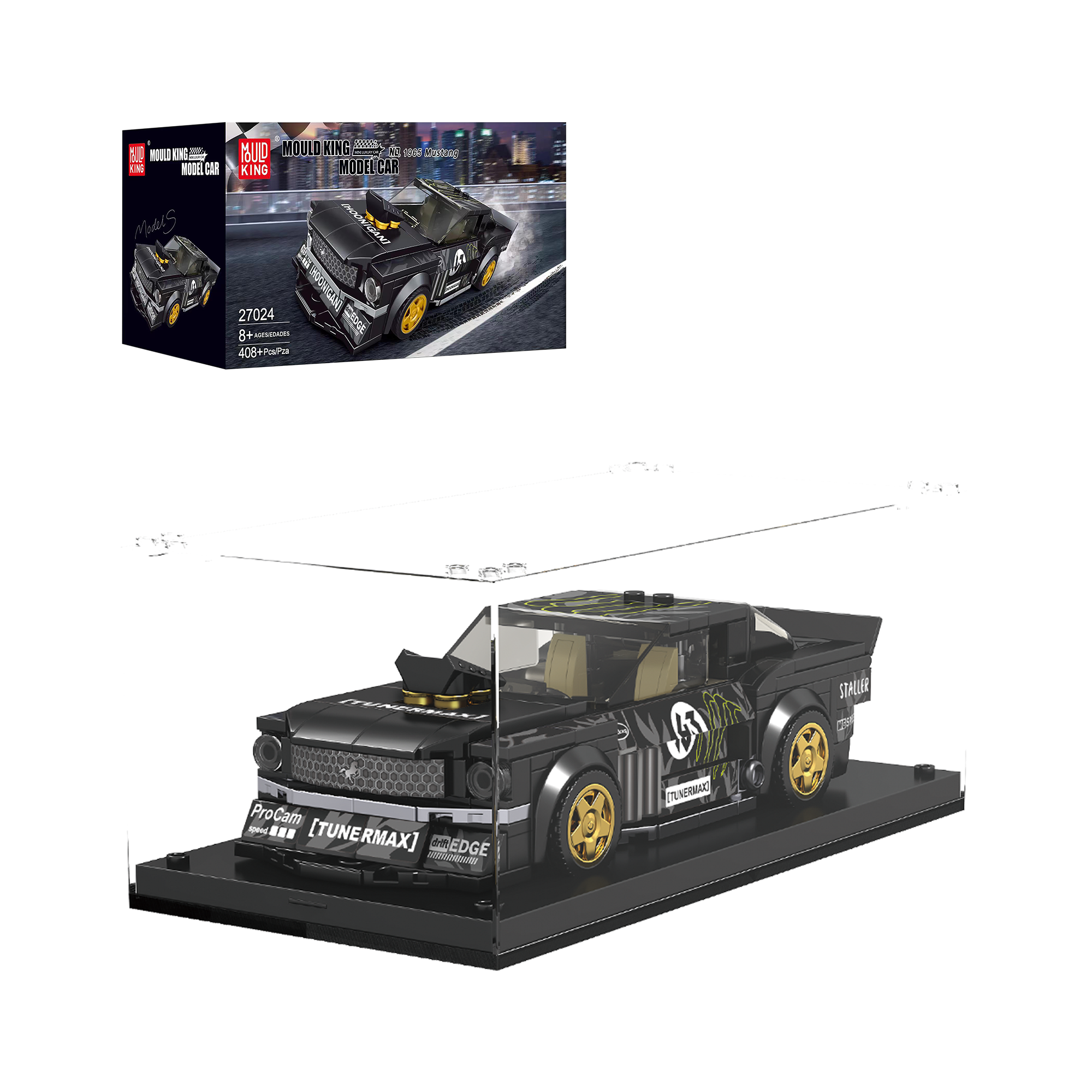 Mould King 27024S No. 1965 Mustang Car Model Building Kit - 414 PCS DIY Brick Set for Adults & Teens - Perfect for Collectors, Gifts, and Home Decoration