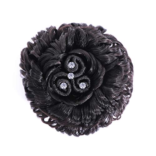 Honbon Artificial Juda Hair Accessories - Black Medium Hair Clips for Women | Perfect for Weddings, Parties & Everyday Style