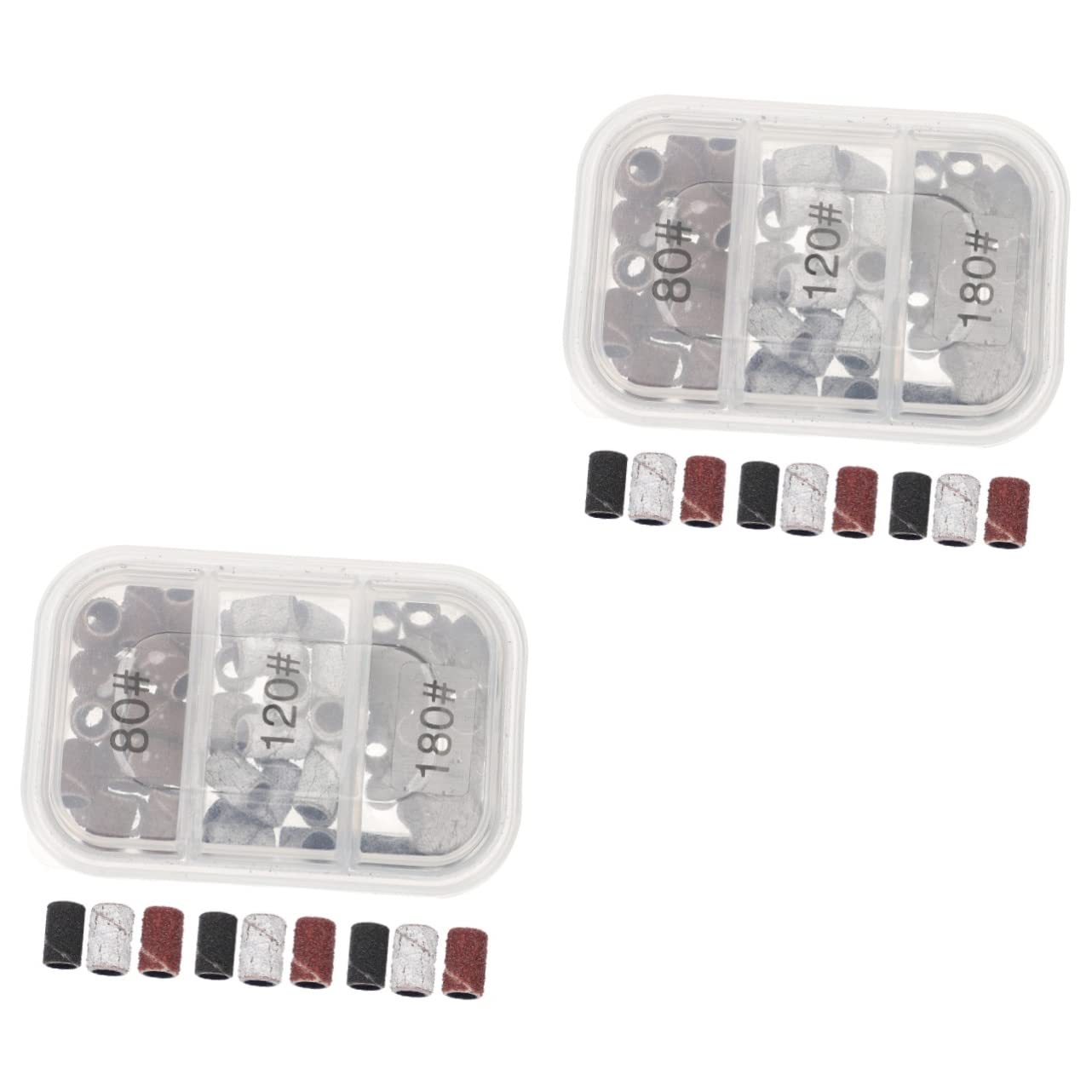 Beavorty 2 Boxes Nail Sanding Bands - Professional Manicure Tools for Nail Grinding, Polishing & Shaping | 120pcs Nail Drill Bits for Acrylic, Gel & Natural Nails | Perfect for Home & Salon Nail Art Care