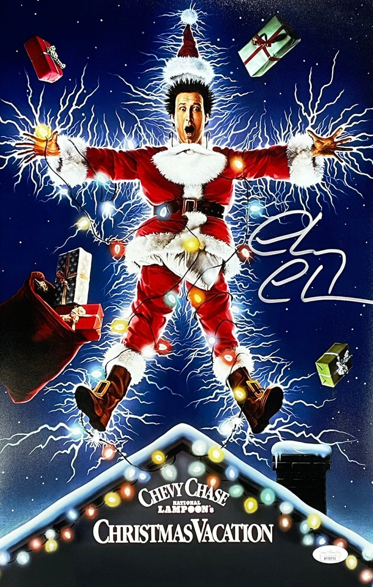 Chevy Chase Autographed 11x17 National Lampoon's Christmas Vacation Movie Poster - JSA Certified - Perfect for Holiday Decor & Movie Memorabilia Collectors