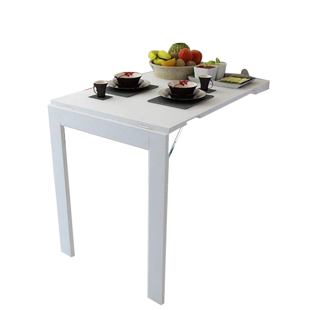 Multifunctional Folding Wall Mounted Desk - European Style Space Saving Dining Table & Computer Workstation, White (74x45cm) for Small Apartments, Home Offices & Dorm Rooms