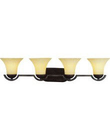 Trans Globe Lighting 2454 ROB Four Light Bath Wall Sconce in Rubbed Oil Bronze Finish - Perfect for Bathroom Vanity, Powder Room, and Spa Lighting