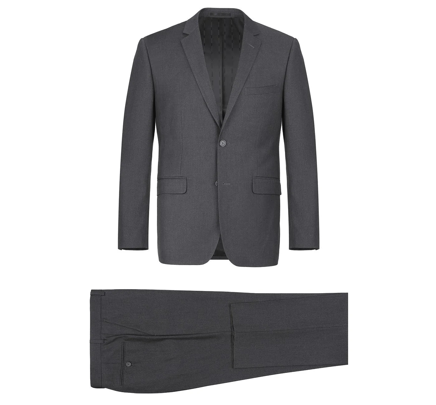 Premium 2-Piece Notch Lapel Suit for Men - Slim Fit Charcoal Gray Business Formal Wear - Perfect for Weddings, Interviews & Office Attire