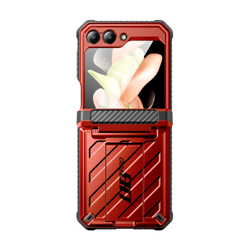 Samsung Galaxy Z Flip5 Unicorn Beetle PRO Heavy Duty Rugged Case with Belt Clip - Shockproof, Military-Grade Protection - Metallic Red (Open Box) - Perfect for Outdoor Adventures, Construction Work & Extreme Sports