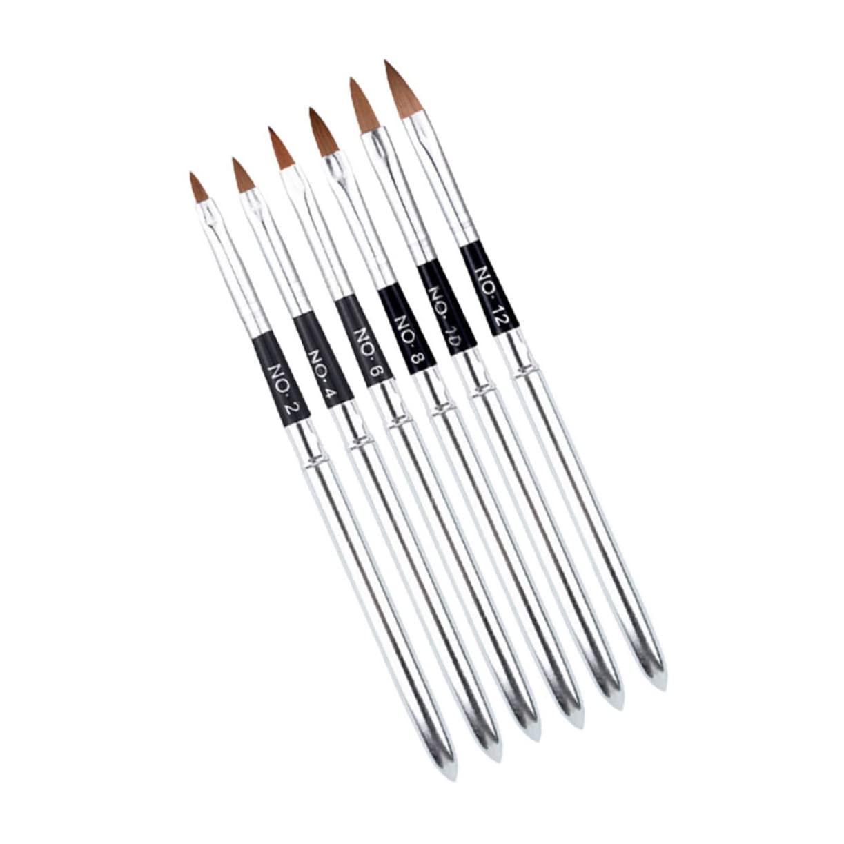 FRCOLOR 6pcs Acrylic Nail Kit with Nail Polish Brushes, Paint Pens & Crystal Pens - Professional Manicure Tools for Nail Art Designs | Perfect for Home Salon, DIY Nails & Professional Use