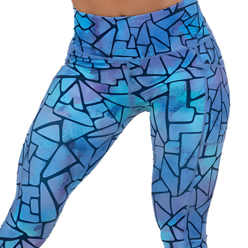 Stained Glass Print Leggings for Women - Colorful Artistic Yoga Pants, High Waisted Workout Tights for Dance, Gym & Casual Wear