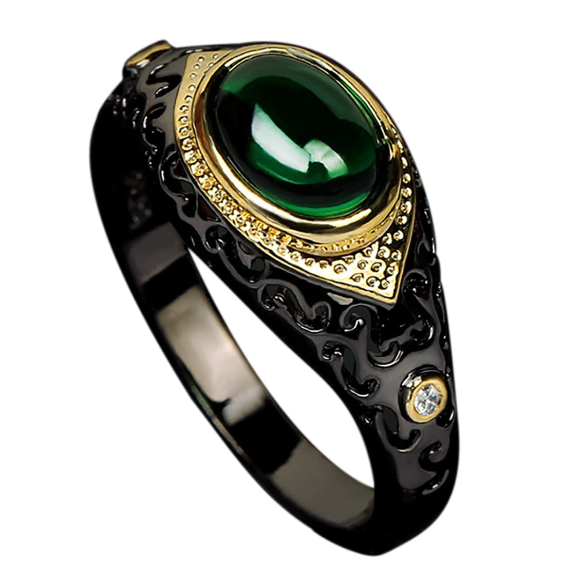 Natural Chrysoprase Egg-Shaped Rings | Unisex Emerald Gemstone Jewelry | Unique Exotic Statement Rings for Women & Men | Perfect for Boho, Vintage & Spiritual Fashion Styles
