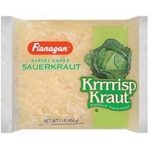 Organic Flanagan Sauerkraut - 1 Pound Resealable Bags (24 Bags per Case) | Fermented Cabbage for Gut Health | Perfect for Sandwiches, Hot Dogs & Reuben Recipes