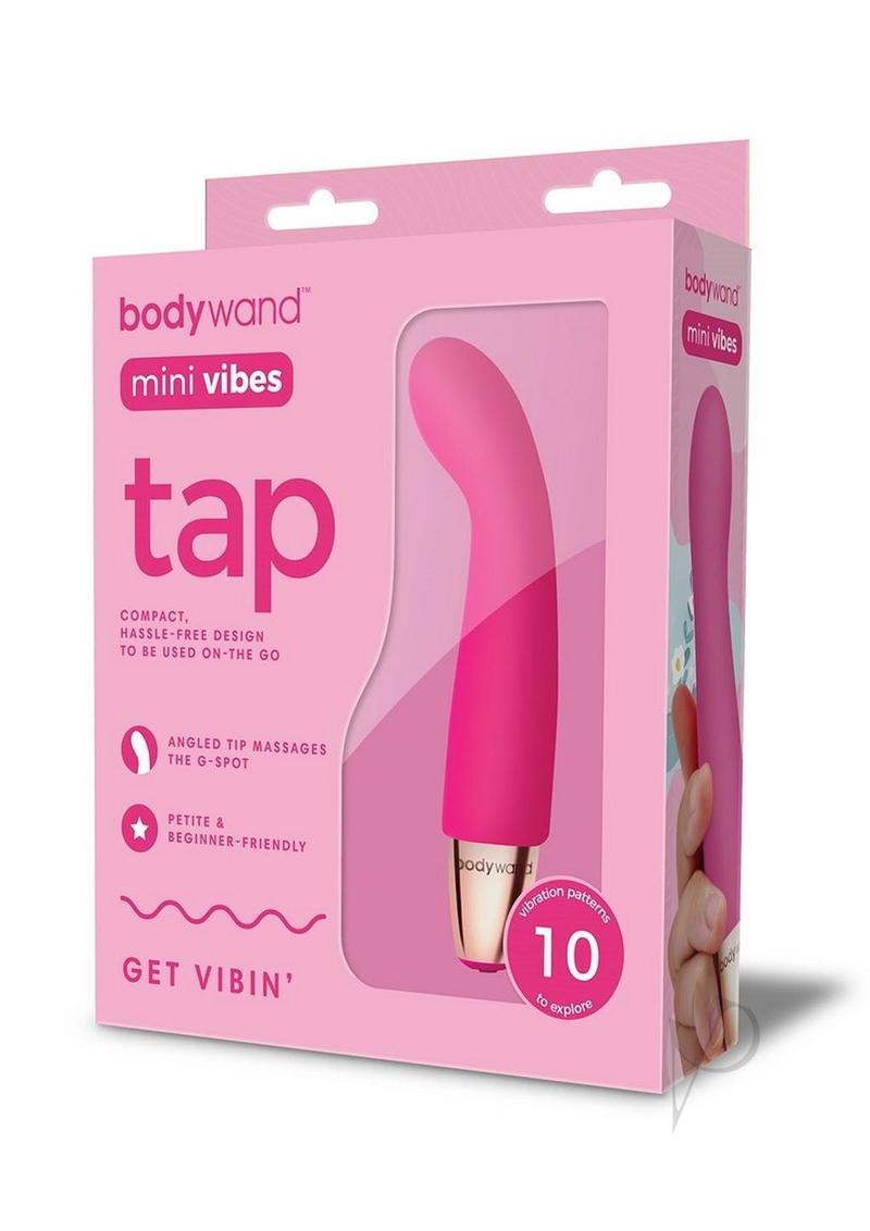 Bodywand Mini Vibes Tap Rechargeable Silicone G Spot Vibrator - Pink | Waterproof Personal Massager for Women | Perfect for Solo Play & Couples Intimacy