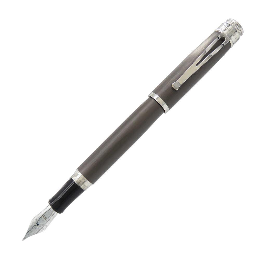 Retro 51 Tornado Fountain Pen - Black Nickel Platinum Finish | Premium Writing Instrument for Professionals & Gift Giving