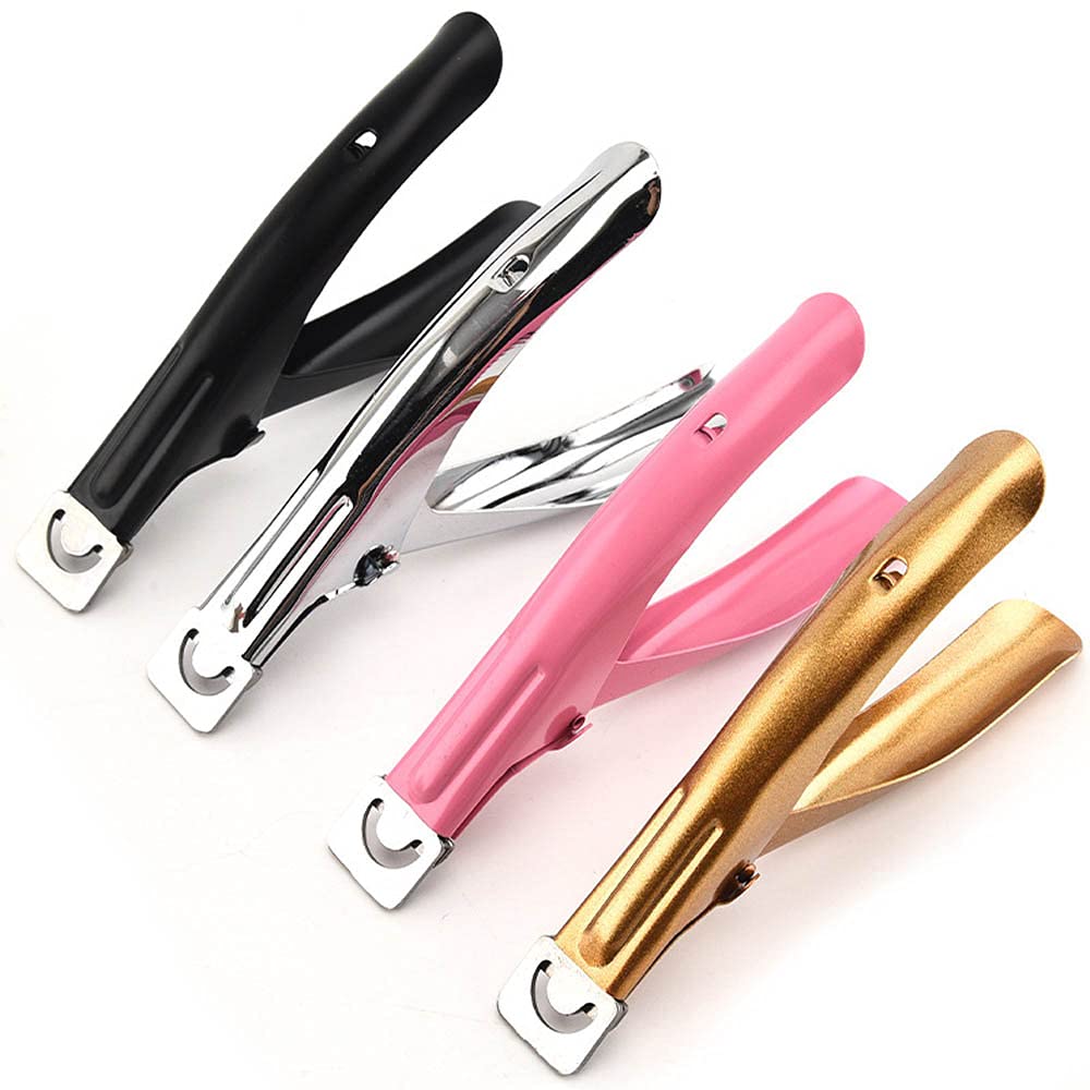 1PC Stainless Steel Acrylic Nail Clipper Kit - U Shape Trimmer for False Nails, Manicure Tool with Straight Edge (Black) | Perfect for Salon, Home Use & DIY Nail Art