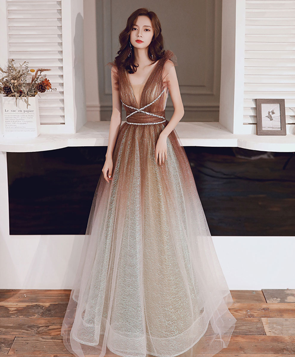 Elegant A-Line Tulle Sequin Long Prom Dress for Women - Sparkling Formal Gown for Homecoming, Evening Party & Special Occasions