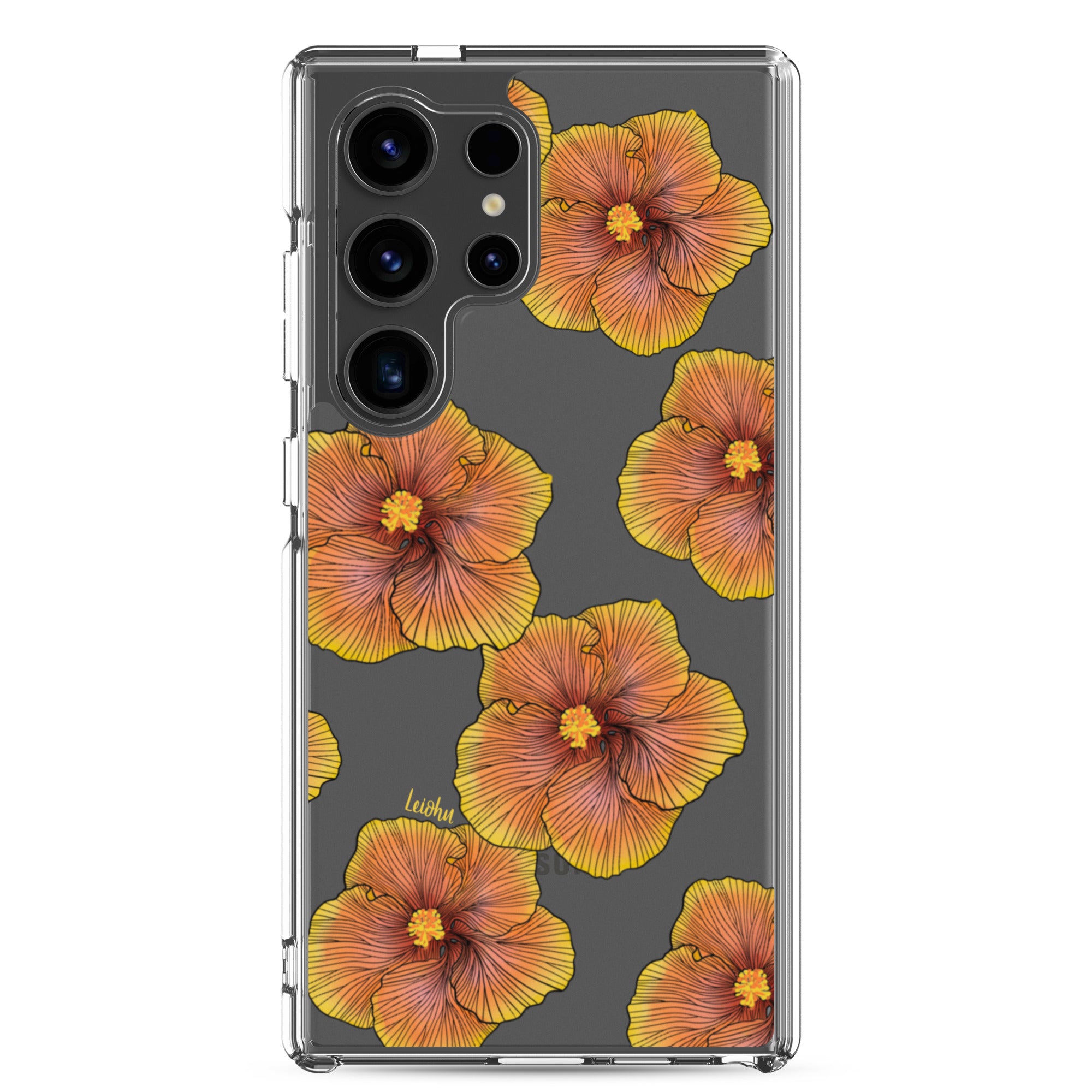 Sunrise Hibiscus Clear Phone Case for Samsung Galaxy - Slim Protective Cover for Everyday Use & Style
