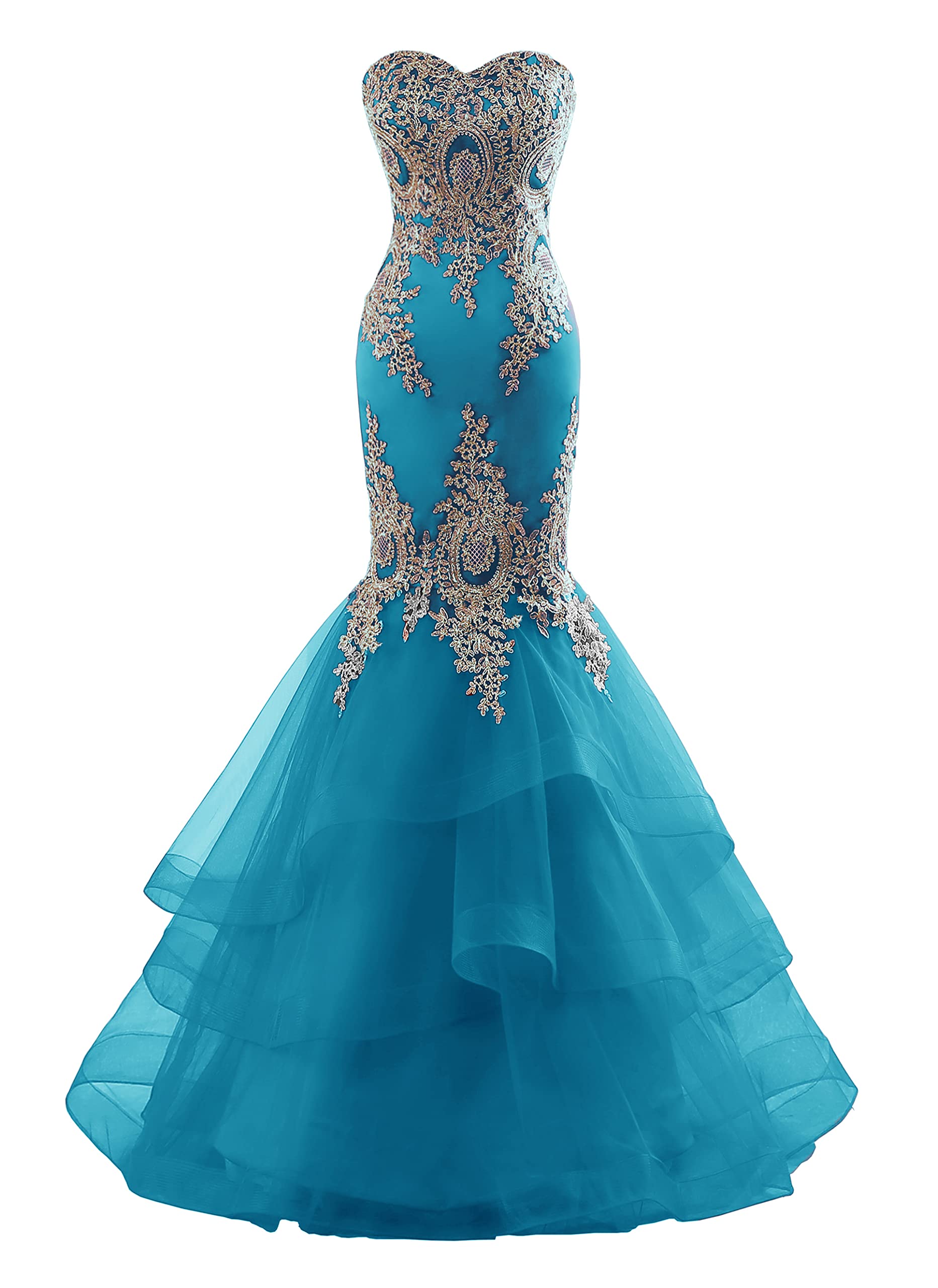 Elegant Mermaid Tulle Prom Dresses 2023 with Lace Appliques - Women's Formal Evening Gowns for Wedding, Party & Bridal Occasions | Perfect for Prom Night, Homecoming, Quinceañera & Special Events