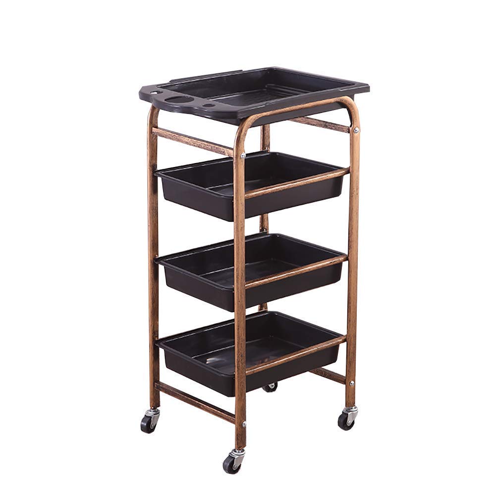 Professional Salon Cart on Wheels with Trays & Hairdryer Holder - Space Saving Mobile Barber Tool Station, Easy Assembly for Hair Stylists & Salons - Perfect for Home & Professional Hairdressing Services