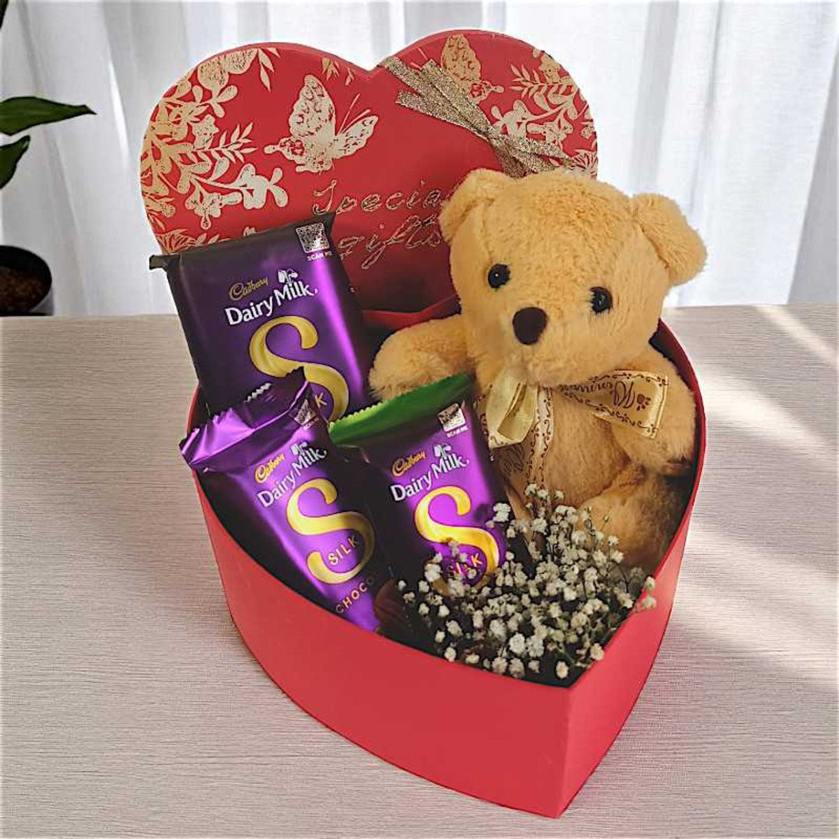 Premium Brown Teddy Bear & Cadbury Chocolate Gift Set - Perfect for Valentine's Day, Birthday, Anniversary & Holiday Gifts