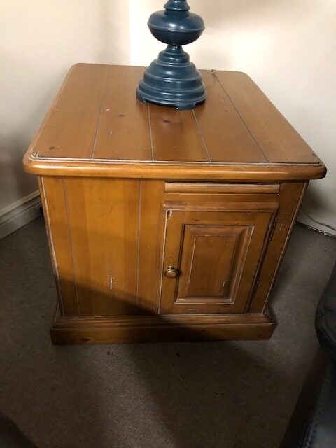 Pine Wood Storage End Table with Drawer - Nightstand, Living Room Side Table, Bedroom Organizer - Perfect for Small Spaces & Home Decor