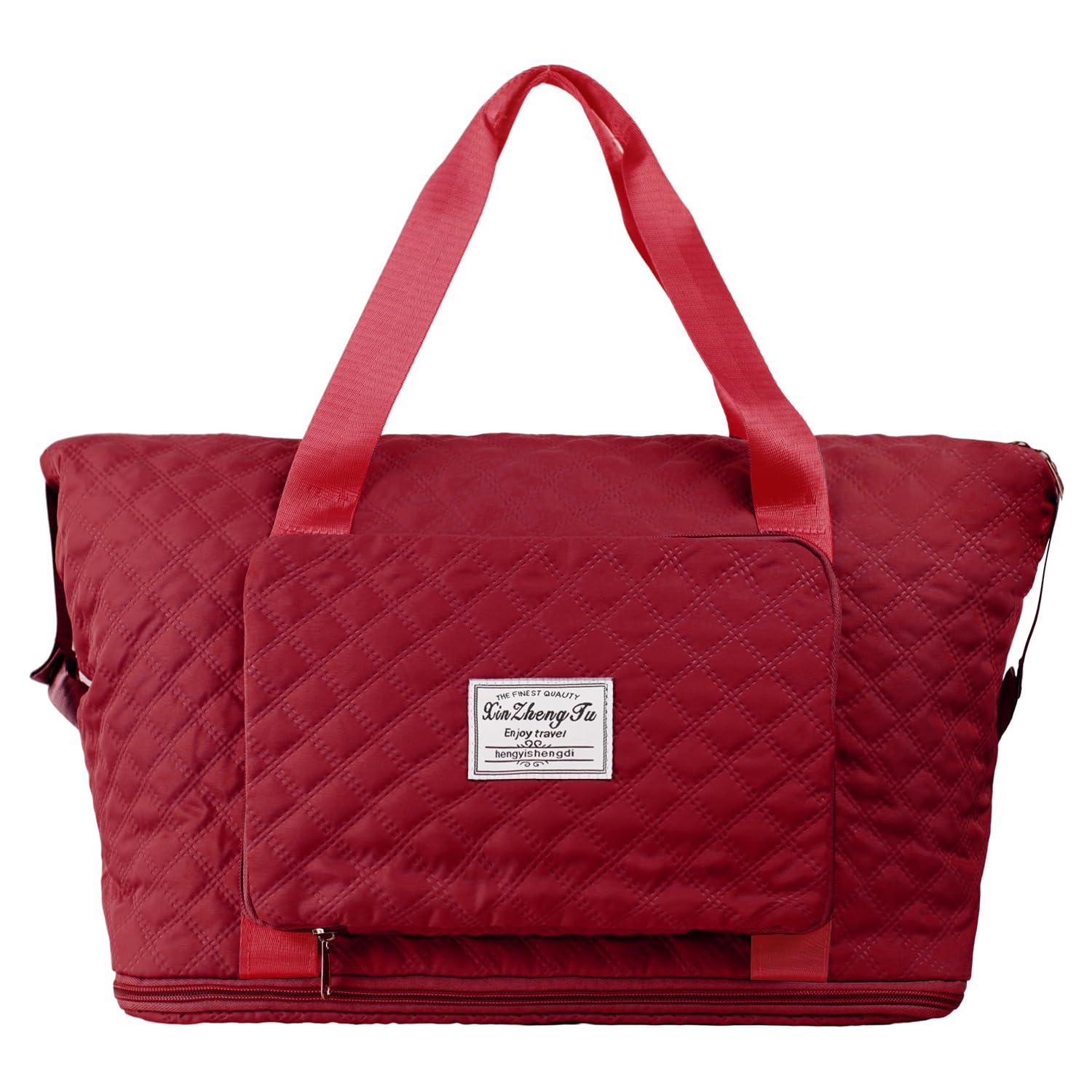 Lightweight Travel Duffel Bag for Overnight Trips & Vacations - Durable Carry-On Weekender Bag with Shoulder Strap (Red) - Perfect for Gym, Beach, Camping & Business Travel
