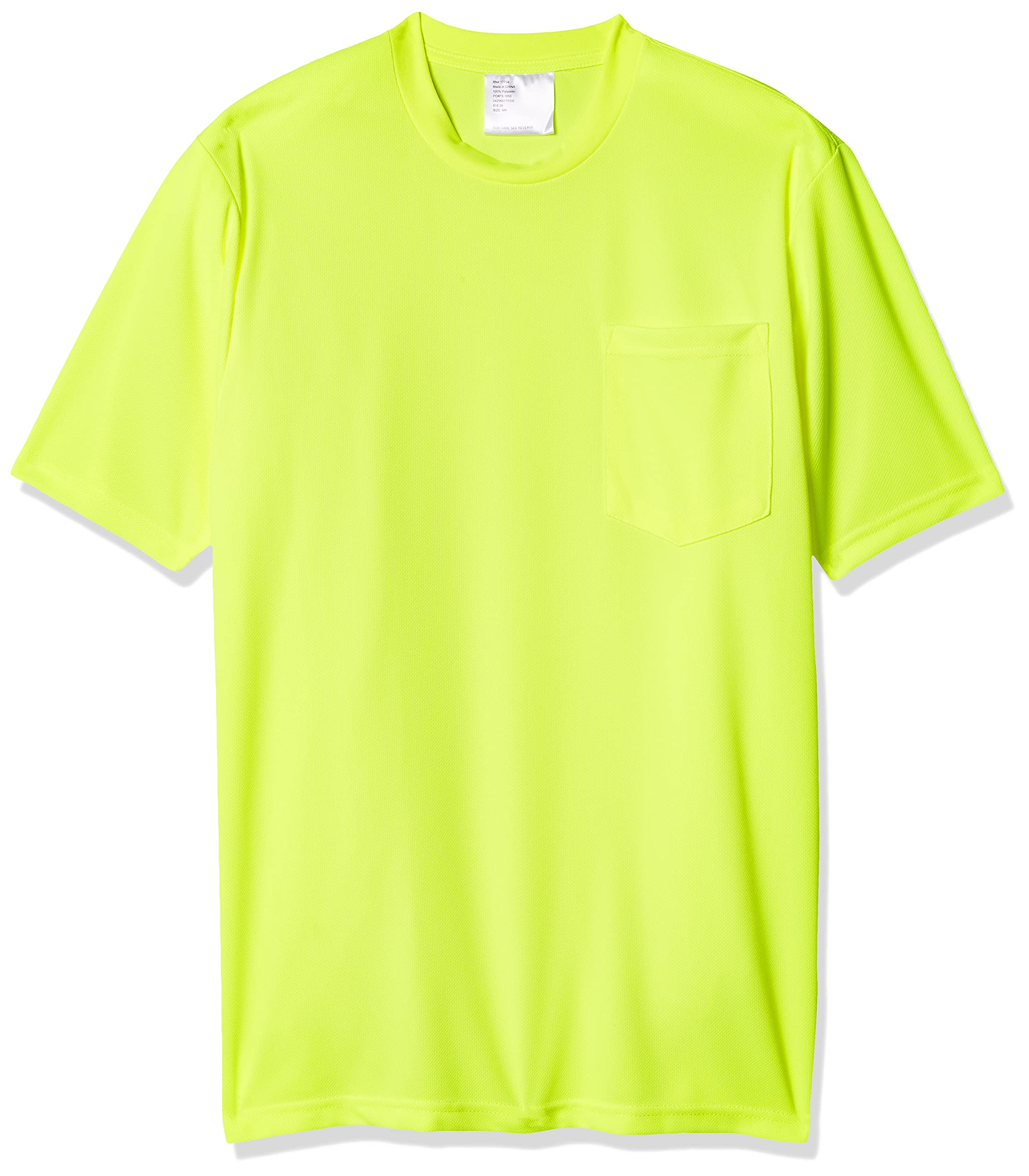 Men's Big & Tall Waffle Weave Pocket Tee - High Visibility Workwear
