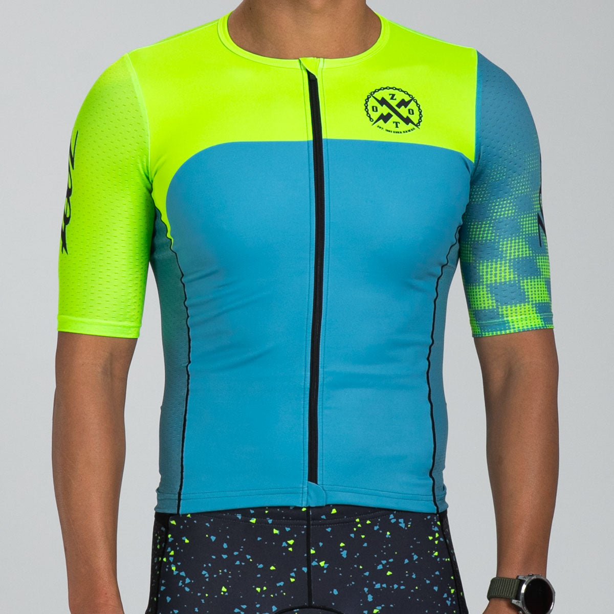 Men's Limited Edition Tri Aero Cycling Jersey - Lightweight & Breathable Performance Bike Shirt for Road Racing & Training - Electric Blue Color