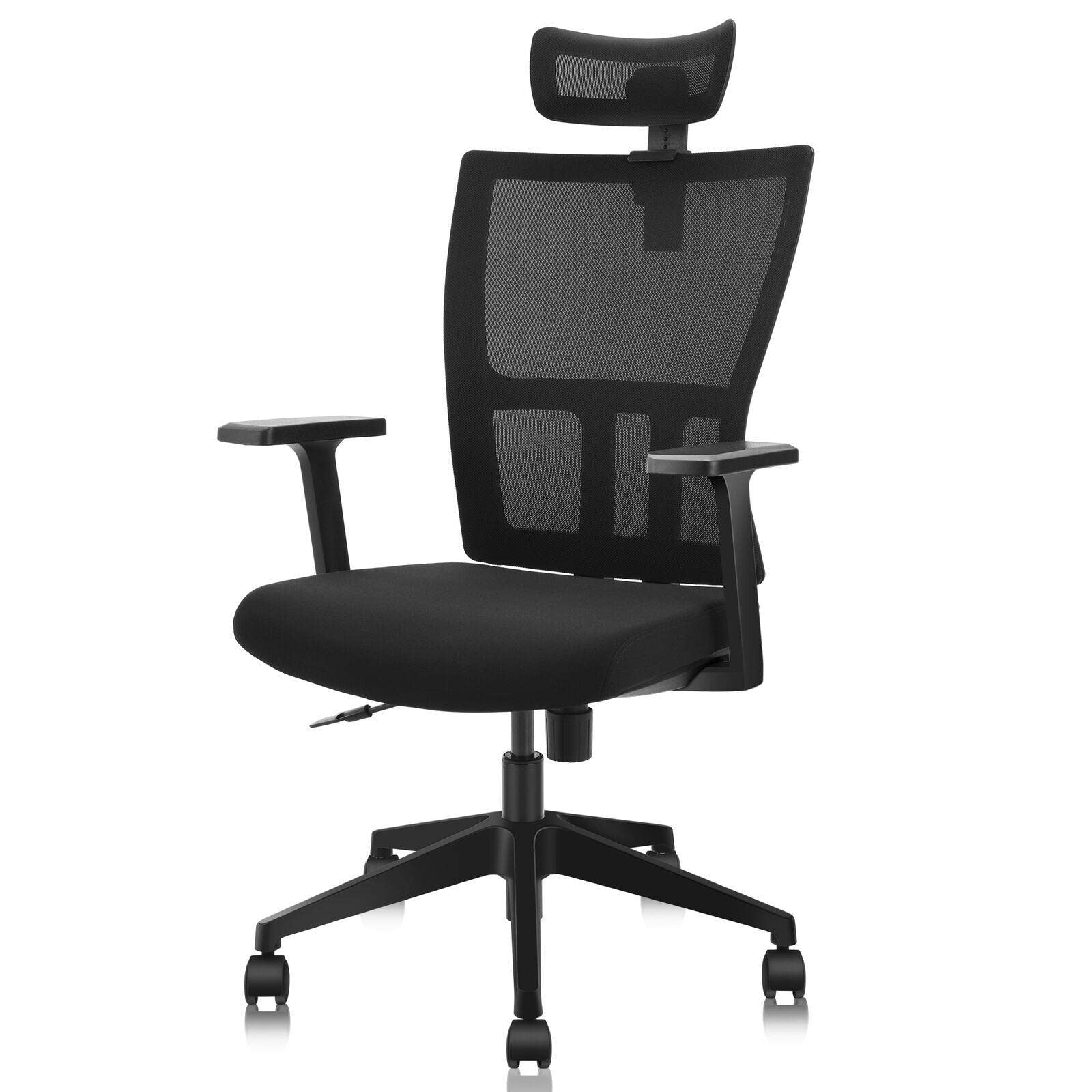Ergonomic Mesh Office Chair with High Back & Headrest - Adjustable Computer Desk Chair for Home Office, Gaming & Work - Comfortable Rolling Task Chair for Long Hours Sitting