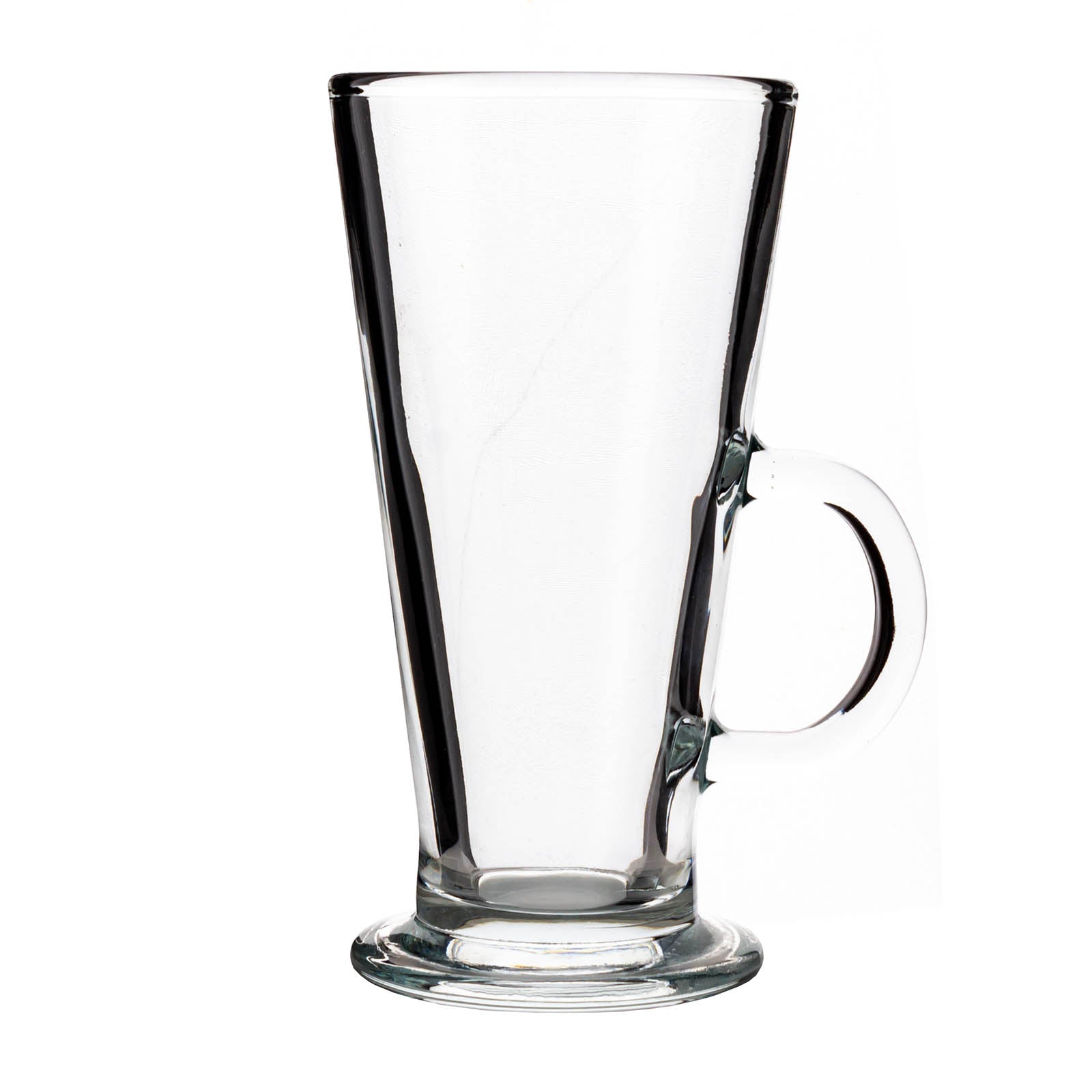 BarConic® 9oz Clear Glass Coffee Cups - Set of 6 for Cafe, Restaurant & Home Use - Durable Glassware for Espresso, Latte & Hot Beverages