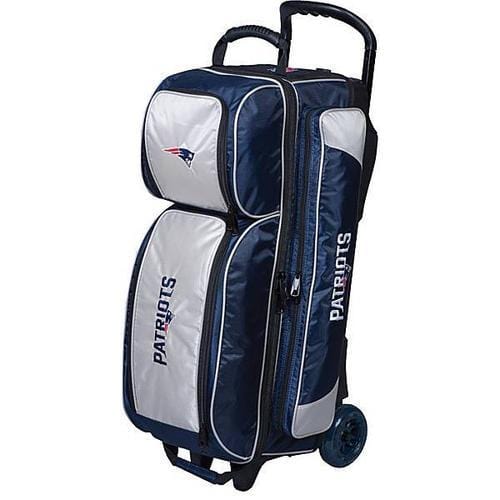 KR NFL Triple Roller New England Patriots Bowling Bag - Durable Rolling Bowling Bag for Team Fans, Perfect for League Games & Tournaments