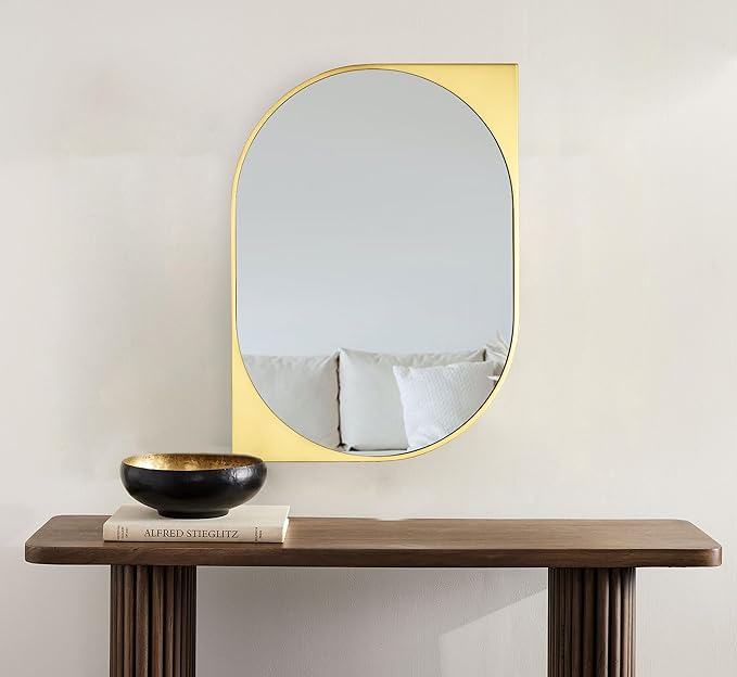 Victorian Arched Full Length Mirror - Hand Casted Gold Metal Frame, Wall Mount & Leaning Design for Bedroom, Living Room & Entryway Decor