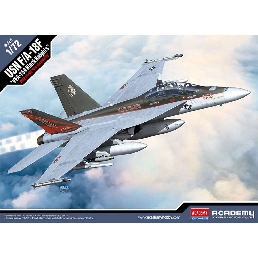 1/72 Scale Boeing F/A-18F Super Hornet Model Kit - VFA-154 Black Knights US Navy Fighter Jet - Perfect for Collectors, Aviation Enthusiasts & Military Model Builders