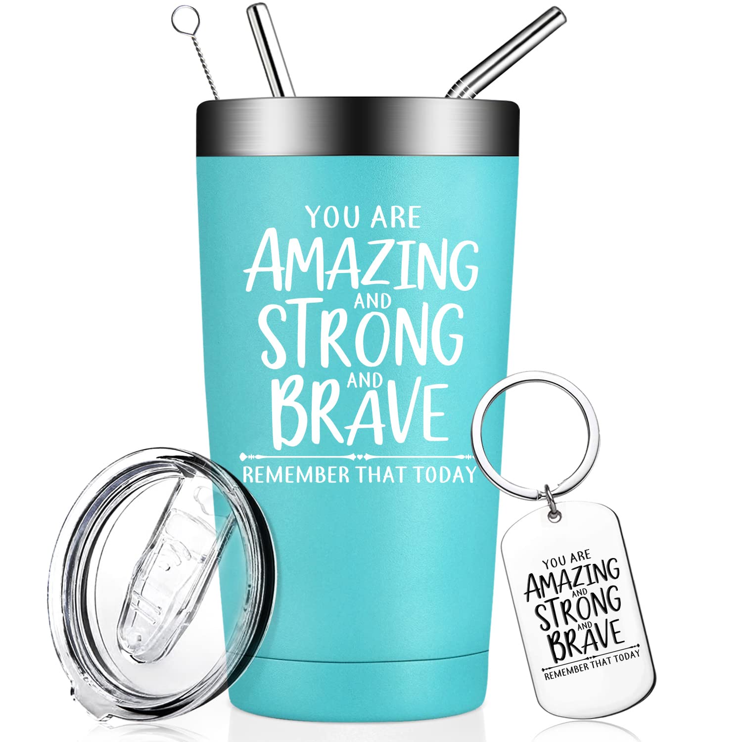 Inspirational Vacuum Insulated Tumbler Cup with Keychain - Motivational Gifts for Women, Sister, Coworker, Nurse, Best Friend - Perfect Thank You & Birthday Present - Ideal for Office, Gym, Travel & Daily Hydration