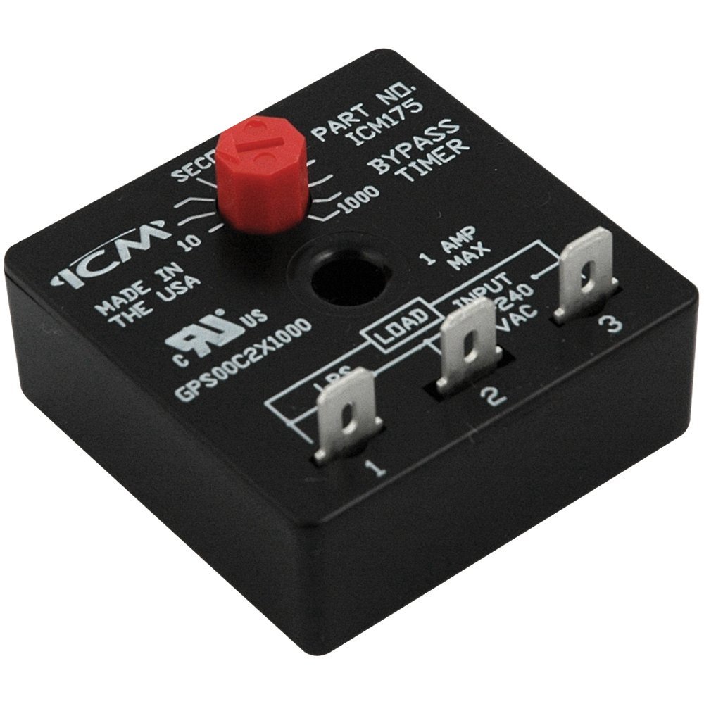 ICM Controls ICM175 Bypass Timer - Multicolor HVAC Delay Relay for Furnace, AC & Heat Pump Systems | Perfect for Home & Commercial Use