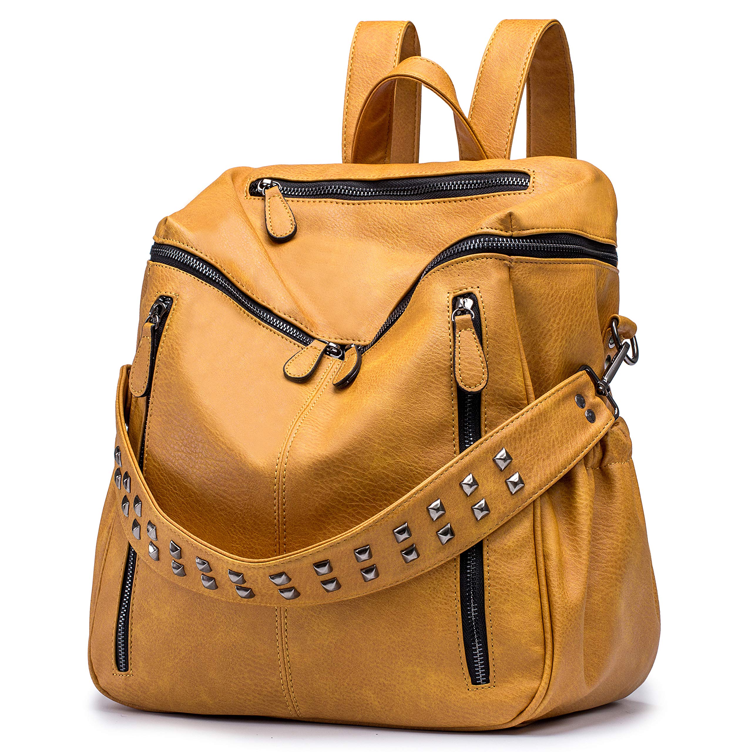 Women's PU Leather Backpack Purse - Convertible Shoulder Bag for Travel & School