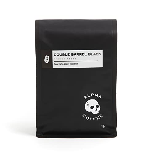 Alpha Coffee – Double Barrel Black - 16 oz Premium Gourmet Dark French Roast Coffee | Veteran Owned Small Batch Arabica Beans (Midnight Blend) | Perfect for Home Brewing, Office & Gifts