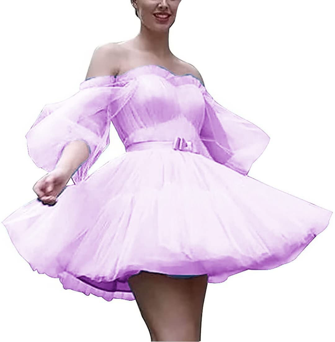 Taozhiqu Puffy Sleeves Homecoming Dress | Strapless Tulle Prom Gown for Evening Party & Ball | Perfect for Homecoming, Prom Night, and Formal Events