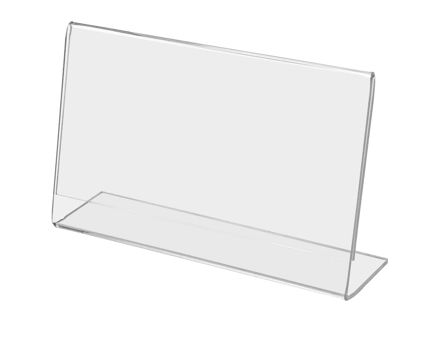 7x5 Inch Side Load Slant Back Sign Holders - Pack of 5 for Business, Retail Stores & Counter Displays - Perfect for Advertisements, Flyers & Notices - Durable Acrylic Marketing Display for Shop Windows, Restaurants & Trade Shows