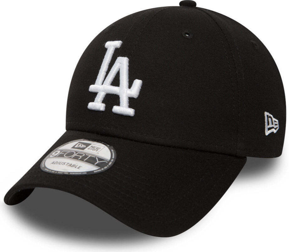 Los Angeles Dodgers New Era 9Forty League Basic Black Baseball Cap - Official MLB Snapback Hat for Men & Women - Perfect for Baseball Games, Streetwear Fashion & Sports Fans