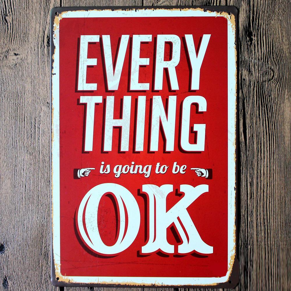 Stay Positive Metal Wall Art Poster - Motivational Quote Home & Office Decor for Living Room, Bedroom, or Workspace